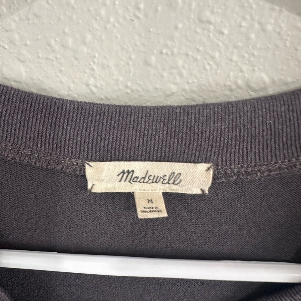 Madewell Balloon Sleeve Women's Long Sleeve Top M Charcoal Gray - Picture 3 of 3